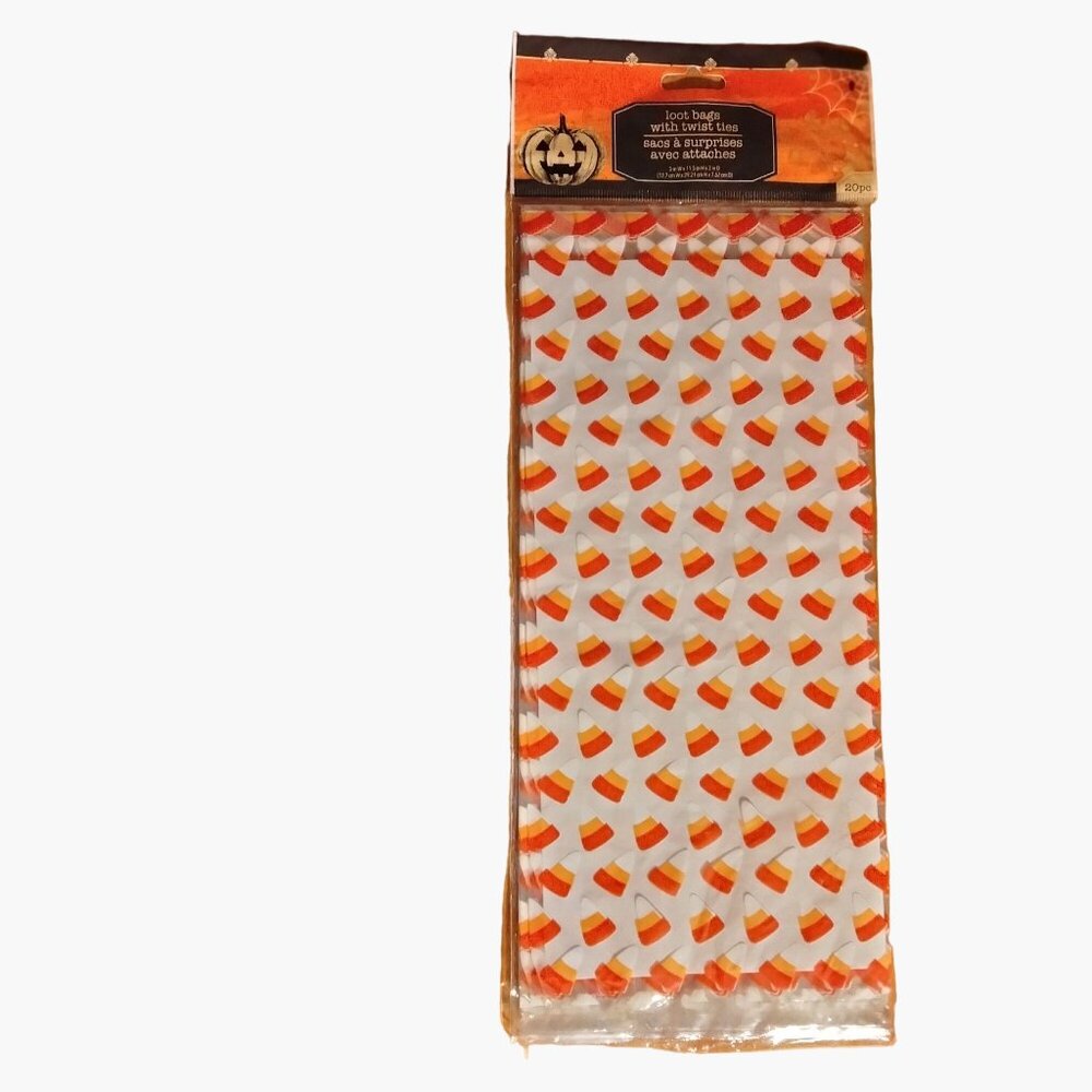 Halloween Candy Corn Loot Bags Twist Ties 20 Pc Set